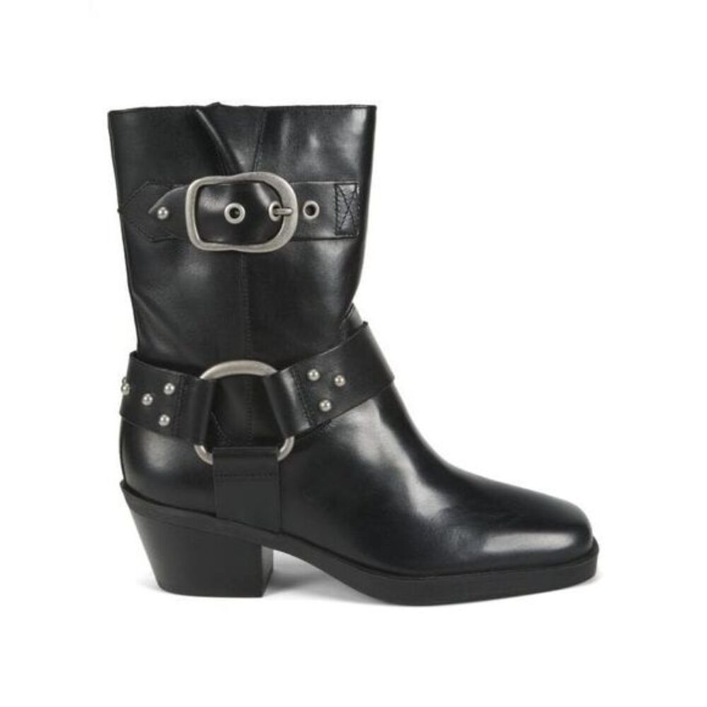 AREZZO Kaia 55MM Buckled Strap Leather Ankle Boots Size 8
